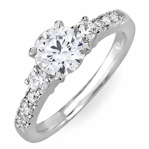 Round brilliant cut diamond 2.00 carat D VVS1 certified by GIA mounted in a platinum ring with round diamonds weighing approximately 0.75 carat total weight on the setting D color VS clarity at wholesale price.