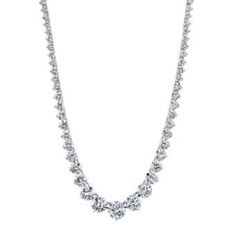 Unlike other jewelries, a classic and sophisticated diamond tennis necklace will never go out of fashion. We have a stunning 14K white gold 17.0-inch tennis necklace with premium quality round diamonds weighing 15.50 carats. So elegant that would take her breath away. We also carry other shapes that fit her style and personality. 